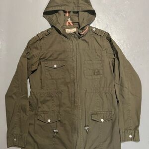 Ci Sono Green Military Field Jacket with Hood